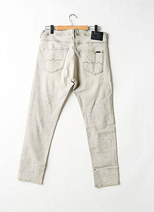 Jeans coupe droite stretch taille normale beige TEDDY SMITH homme