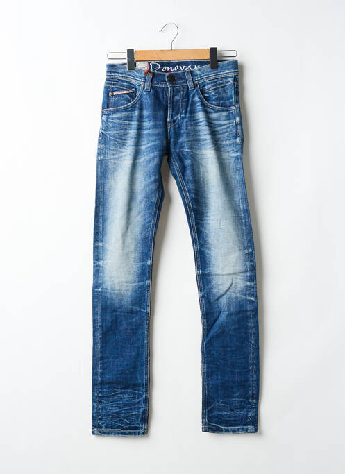 Jeans coupe slim fermeture boutonnée sur le devant taille normale bleu DONOVAN homme