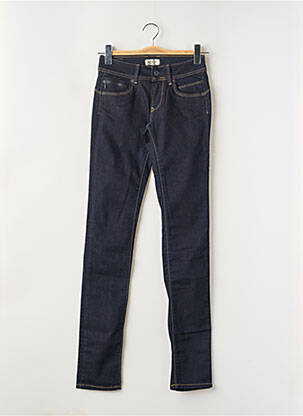 Jeans coupe slim fermeture zippée sous rabat boutonné bleu PEPE JEANS femme
