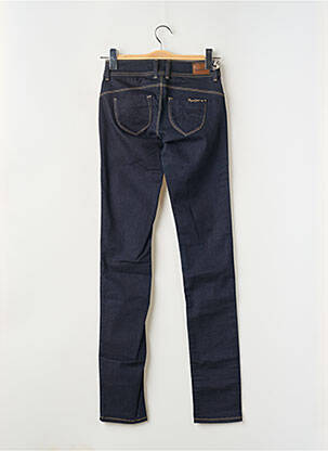 Jeans coupe slim fermeture zippée sous rabat boutonné bleu PEPE JEANS femme