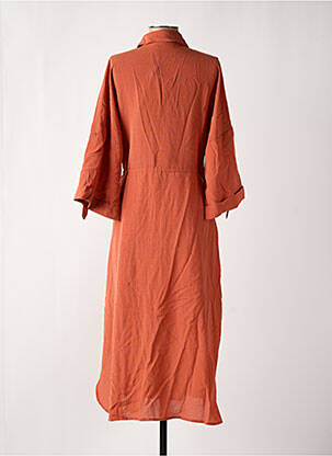 Robe longue manches longues manches longues orange MINIMUM femme