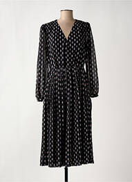 Robe mi-longue imprimé fantaisie manches longues noir PEPE JEANS femme
