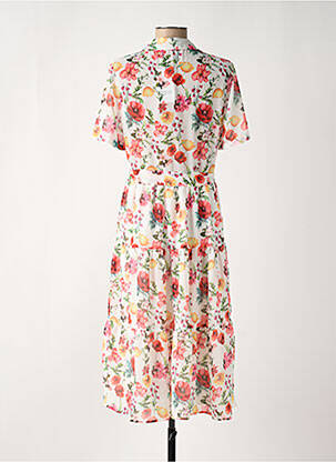 Robe mi-longue imprimé fleurs manches courtes blanc NA-KD femme