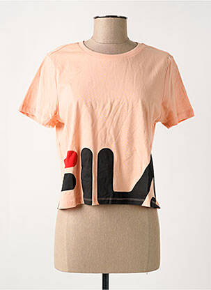 T-shirt sérigraphie manches courtes rose FILA femme