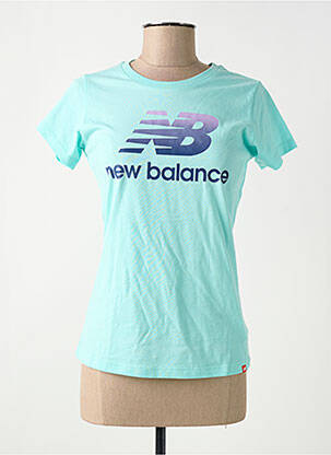 T-shirt sérigraphie floquée manches courtes bleu NEW BALANCE femme