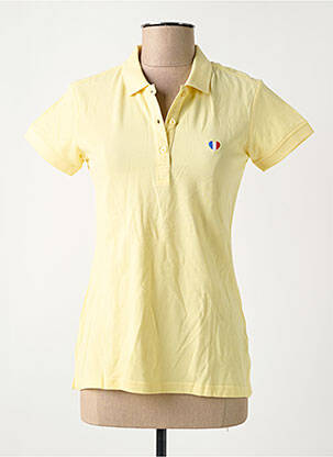 Polo broderie motifs brodés manches courtes jaune TEDDY SMITH femme