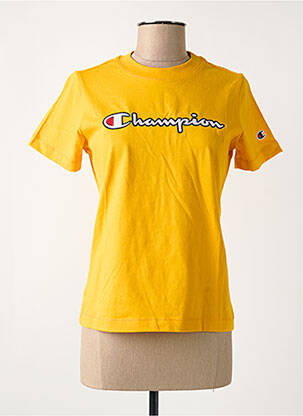 T-shirt coupe cintrée manches courtes jaune CHAMPION femme