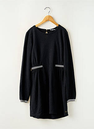 Robe mi-longue col rond manches longues noir TEDDY SMITH fille