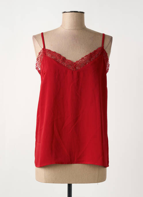 Top col v fines bretelles rouge GRACE & MILA femme
