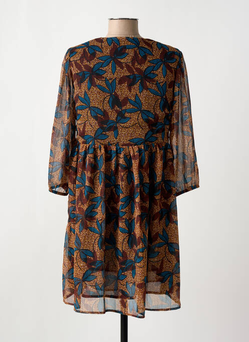 Robe mi-longue marron TEDDY SMITH pour femme