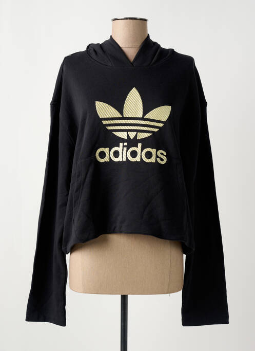 Sweat-shirt à capuche noir ADIDAS pour femme