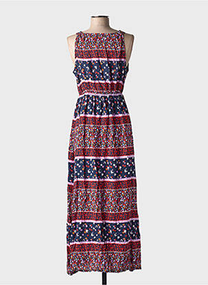 Robe longue imprimé fleurs sans manche bleu C'FLO femme