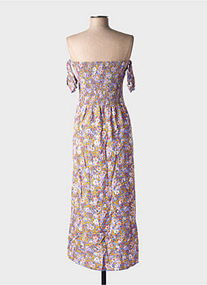 Robe mi-longue manches courtes manches courtes violet C'FLO femme