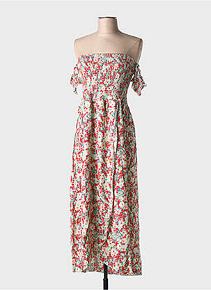 Robe mi-longue manches courtes manches courtes rouge C'FLO femme