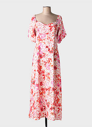 Robe longue manches courtes manches courtes rouge ELLI WHITE femme