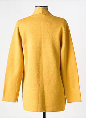 Gilet manches longues col châle jaune SO SWEET femme