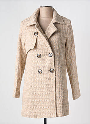 Manteau court poches sans capuche beige HF WOMAN COLLECTION femme
