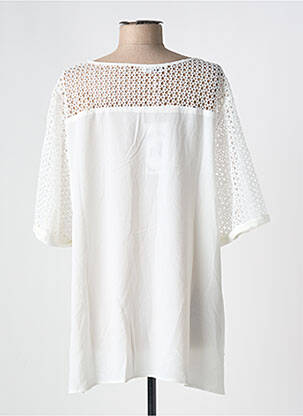 Tunique manches courtes tissage crêpe blanc NOOGAT BY AKOZ femme