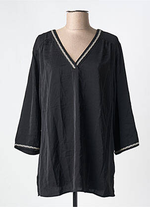 Tunique manches longues col v noir NOOGAT BY AKOZ femme