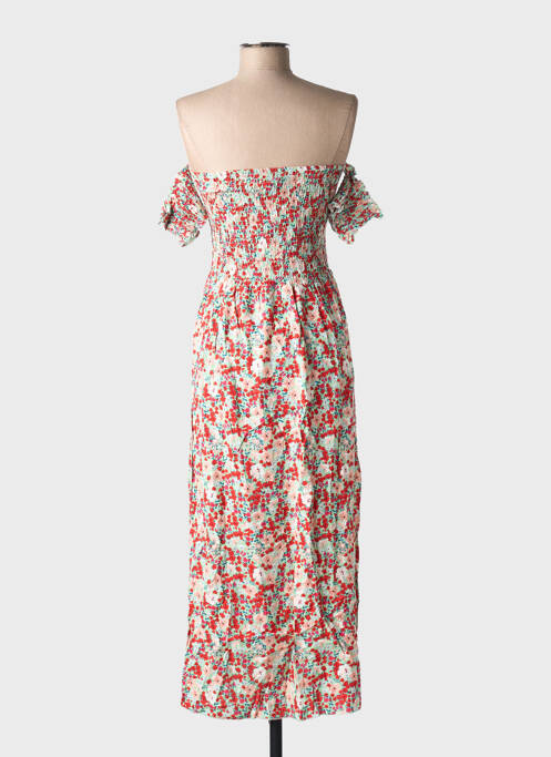 Robe mi-longue manches courtes manches courtes rouge C'FLO femme
