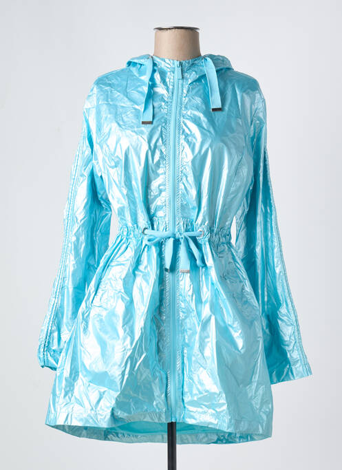 Imperméable fermeture zippée sur le devant a capuche bleu ATTRAIT femme