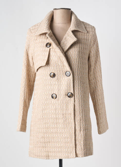 Manteau court beige HF WOMAN COLLECTION pour femme