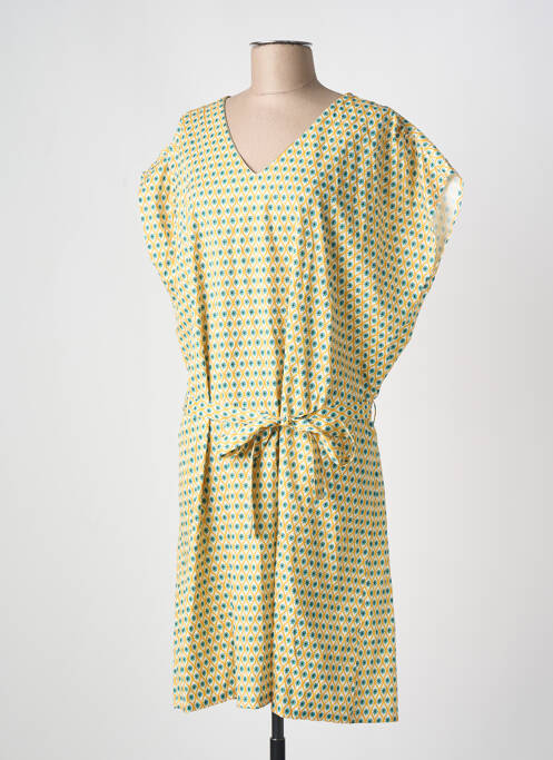 Robe mi-longue jaune BY ONE pour femme