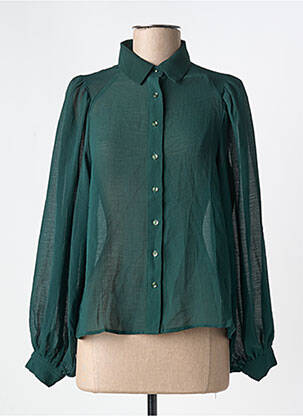 Chemisier coupe fluide manches longues vert GRACE & MILA femme