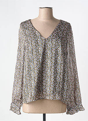 Blouse imprimé fantaisie manches longues vert EMMA & ELLA femme
