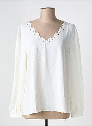 Blouse manches longues manches longues blanc CERISE BLUE femme