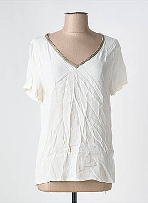 Top manches courtes manches courtes blanc AKOZ DE TOI femme