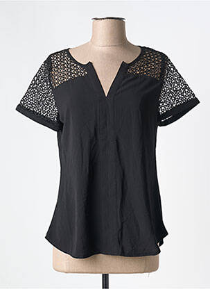 Top manches courtes manches courtes noir AKOZ femme