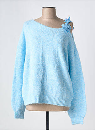 Pull col rond manches longues bleu KILKY femme