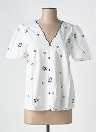 Top manches courtes manches courtes blanc CERISE BLUE femme