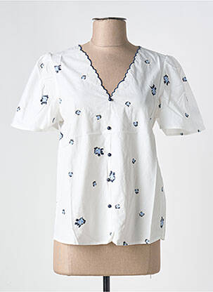 Top manches courtes manches courtes blanc CERISE BLUE femme