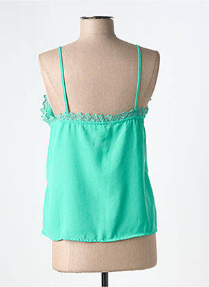 Top coupe fluide fines bretelles vert KILKY femme