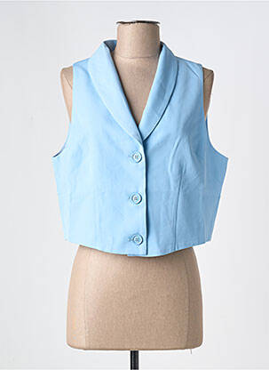 Gilet sans manche coupe droite bleu AMY&CLO femme