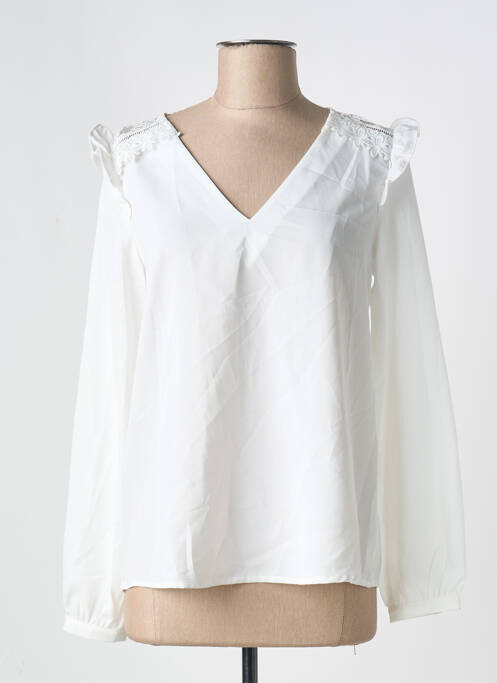 Blouse manches longues manches longues blanc CERISE BLUE femme