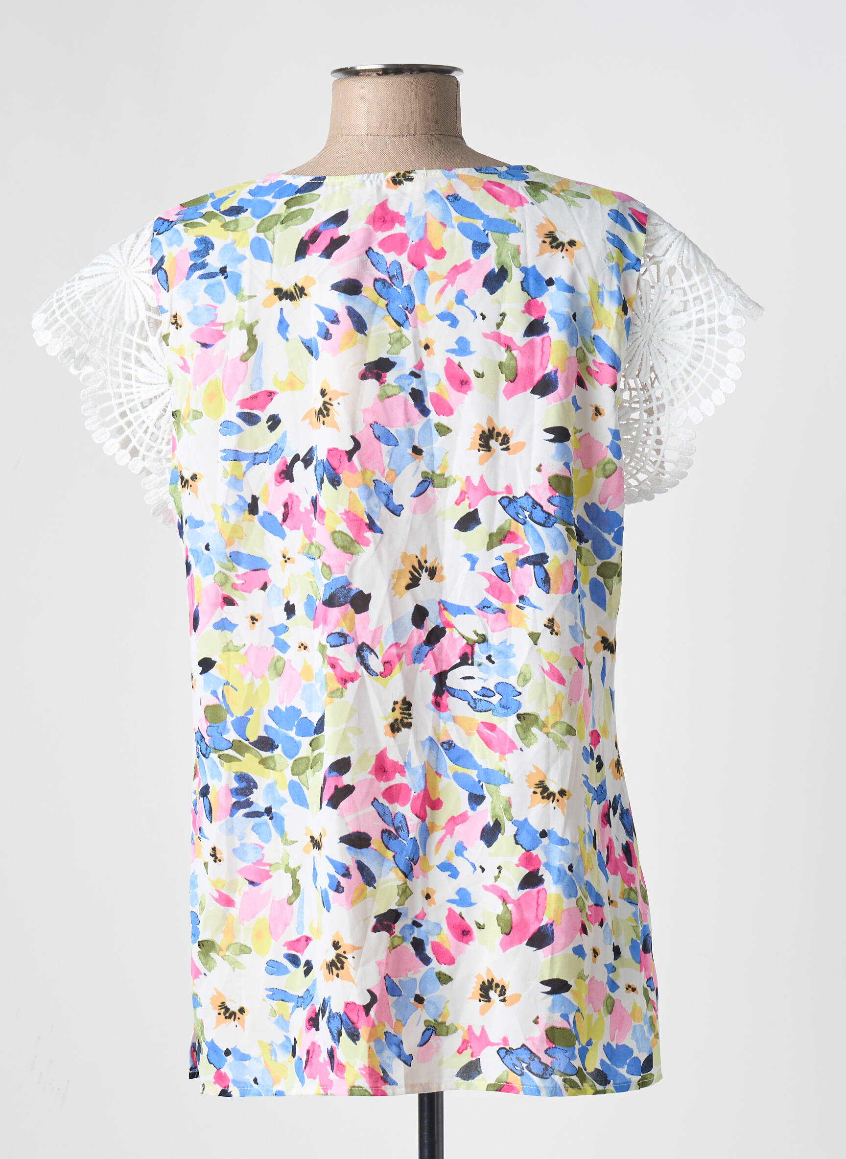 Top imprimé fantaisie manches courtes bleu NOUGAT femme