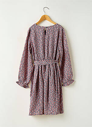 Robe mi-longue col rond manches longues rose PM MERE & FILLE fille