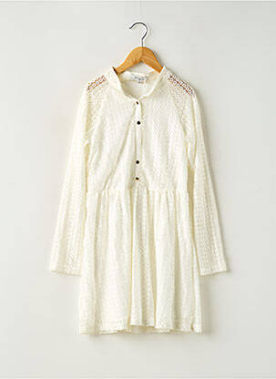 Robe mi-longue coupe évasée manches longues beige MINI MIGNON fille