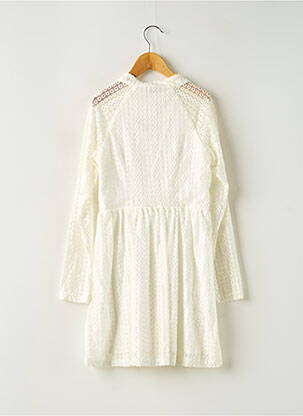 Robe mi-longue coupe évasée manches longues beige MINI MIGNON fille