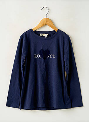 Top coupe droite manches longues bleu MINI MIGNON fille
