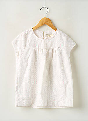 Top imprimé fantaisie manches courtes blanc MINI MIGNON fille