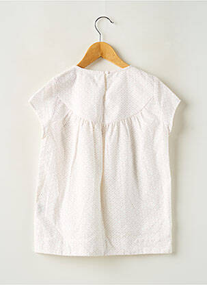 Top coupe droite manches courtes blanc MINI MIGNON fille