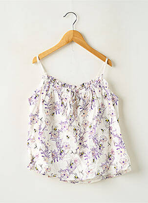 Top imprimé fantaisie fines bretelles blanc MINI MIGNON fille