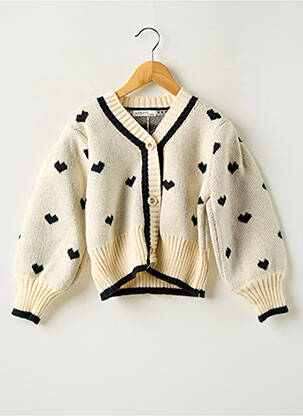 Gilet manches longues resserrée sur le bas beige LOEVIA fille