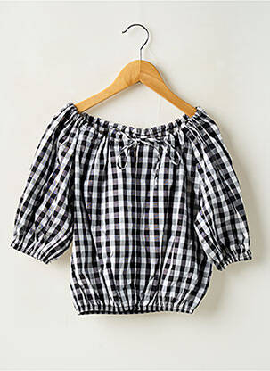 Blouse imprimé fantaisie manches courtes noir PM MERE & FILLE fille