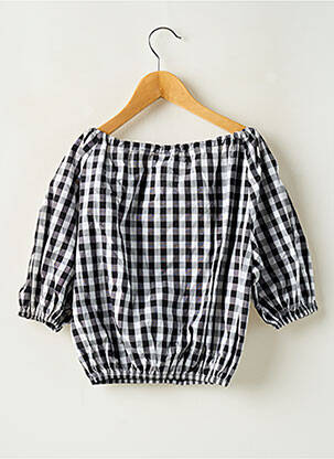 Blouse imprimé fantaisie manches courtes noir PM MERE & FILLE fille
