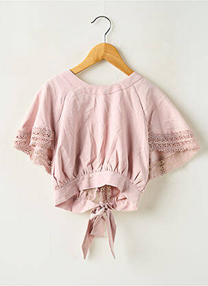 Blouse manches longues manches longues rose LOEVIA fille